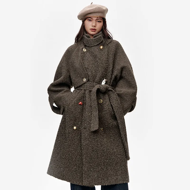 ELF SACK Coat Women's Black Truffle Color-4
