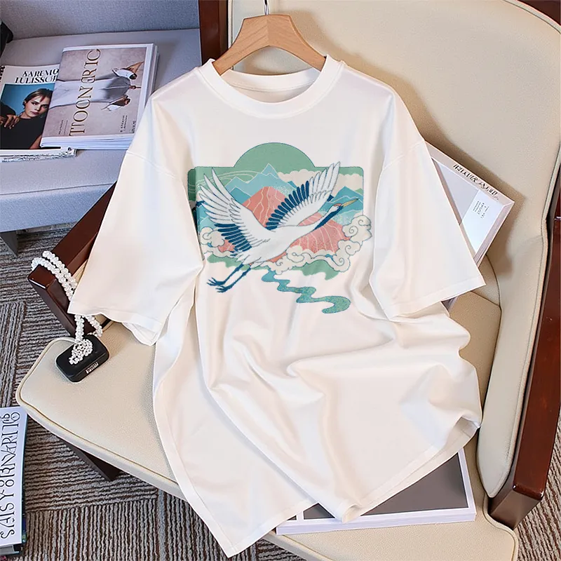 FAIRWHALE Drop Shoulder Sleeve T Shirt Women's-2