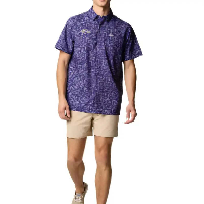 Columbia PFG Super Slack Tide Shirt Men's Purple-3
