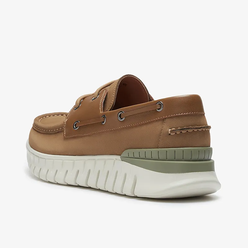LE SAUNDA Boat Shoes Men Light Gray GYN/Khaki CMN-7