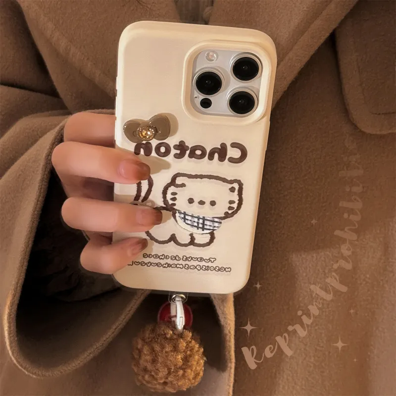 Cuttlefish Grid TPU Material Brown 3D Effect Niche Phone Case Compatible With Apple 16/15/14/13/12/11-5