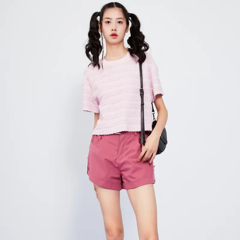 SETIROM Denim Shorts Women's Fuchsia-2