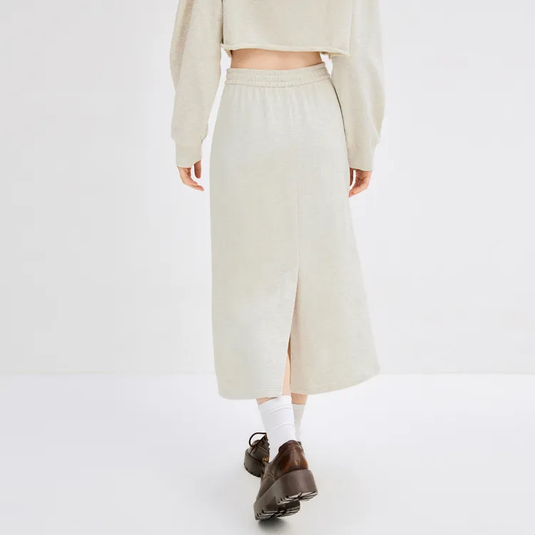 LEDIN Knit Long Skirts Women's Light Gray-5