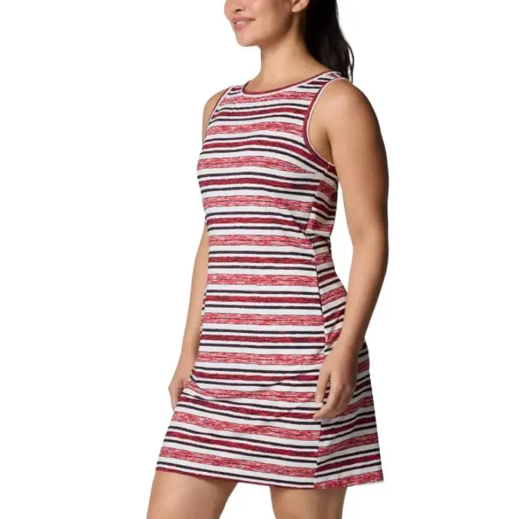 Columbia Chill River Sleeveless Dress Women's Night Demon Knight Spaced Stripes-2