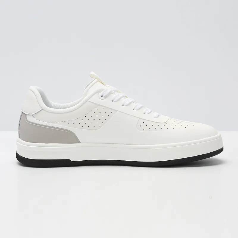 LESS IS MORE Low Top Skateboard Shoes Men's White/Gray-1