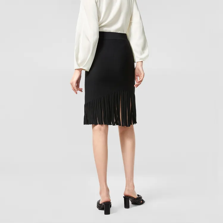 OVV SS23 Knit Long Skirt Women's Black-2