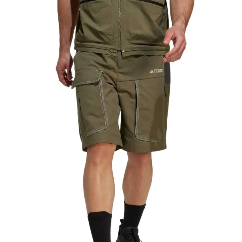 Adidas Terre SS25 Sports Shorts Men's Olive Green-1