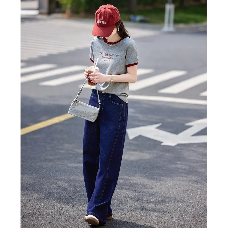 Still Quiet Regular Artsy Style Letter Youthful T Shirt Women's-5