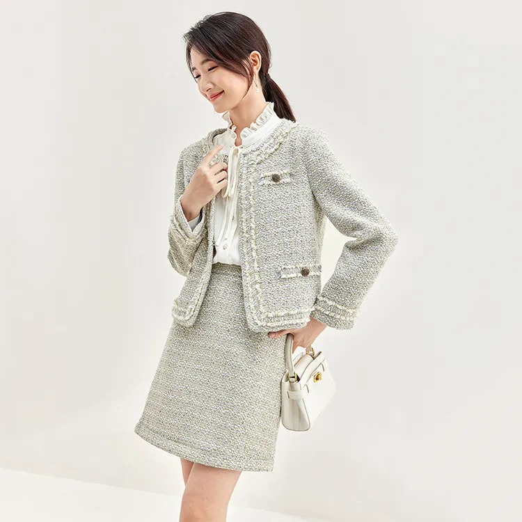 SENTUBILA Skirt Set Women's Light Gray-2