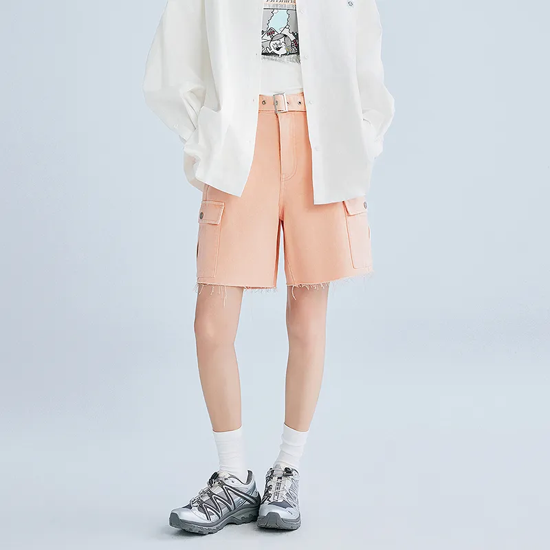LEDIN Denim Shorts Women's Salmon Pink-2