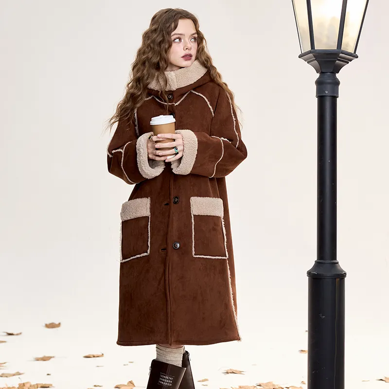 ELF SACK Puffer Jackets Women's Vintage Coffee Brown-2