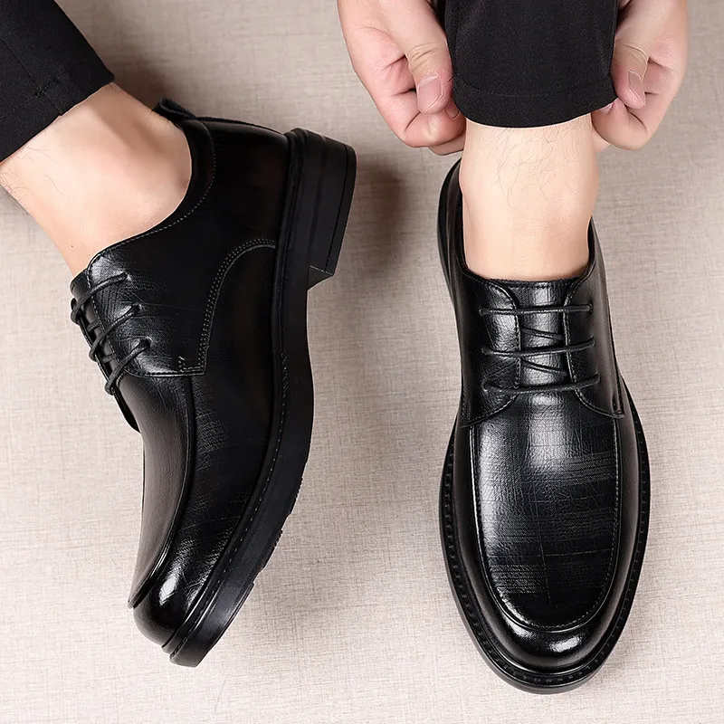 EGCHI Dress Shoes Men Low Top Black-3