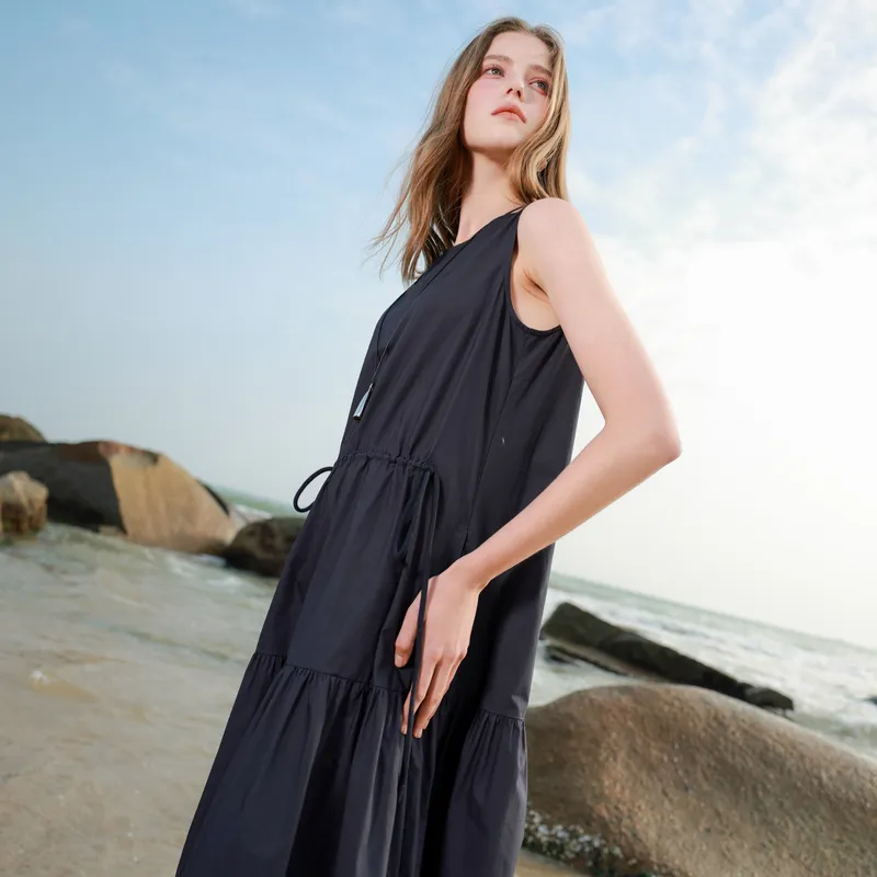 3COLOUR Sleeveless Dress Women's Navy Blue-4