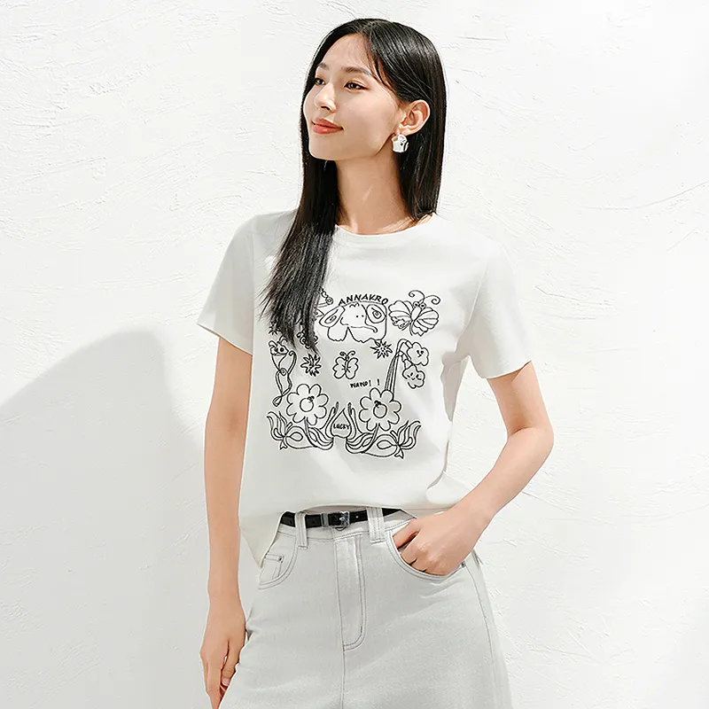 JZ. ANNAKRO T Shirts Women's White-5