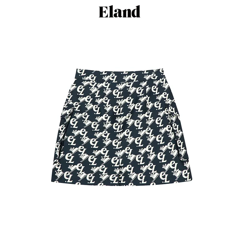 E.land Casual Short Skirts Women's Navy Blue-1