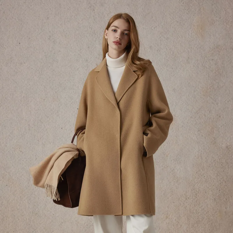 E.land Coats Women's Camel 11Camel-3