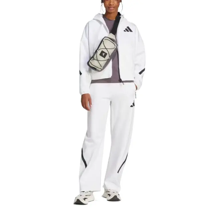 Adidas Women's Z.N.E. Barrel Tracksuit Bottoms White/Black-4