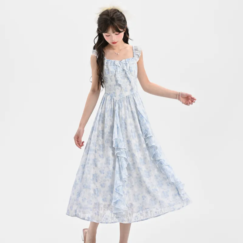 SNBL Slip Dresses Women's Blue-3