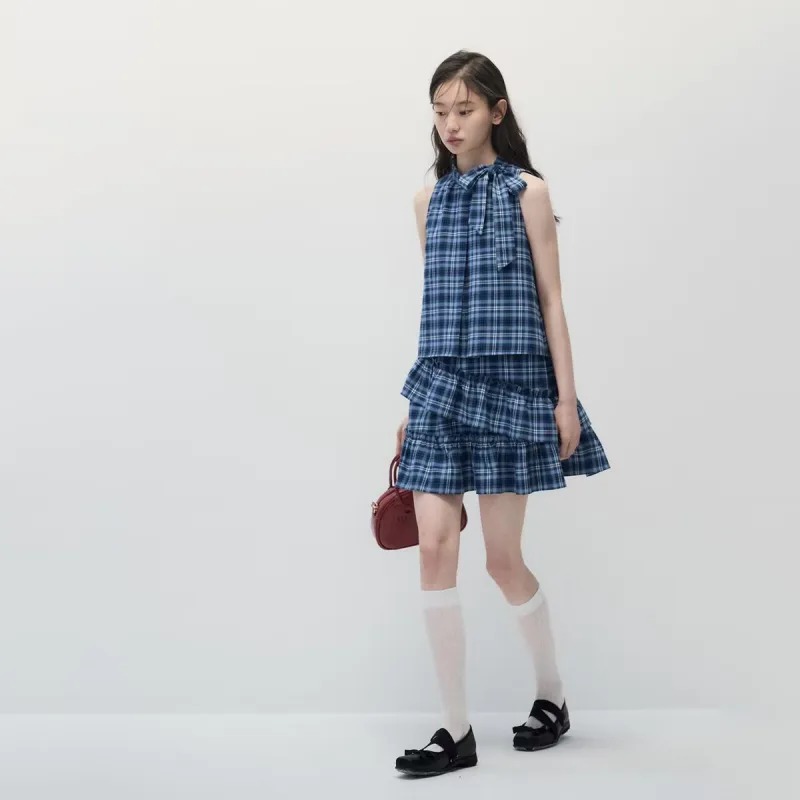 GLEE DIARY Sleeveless Dress Women's Blue-4