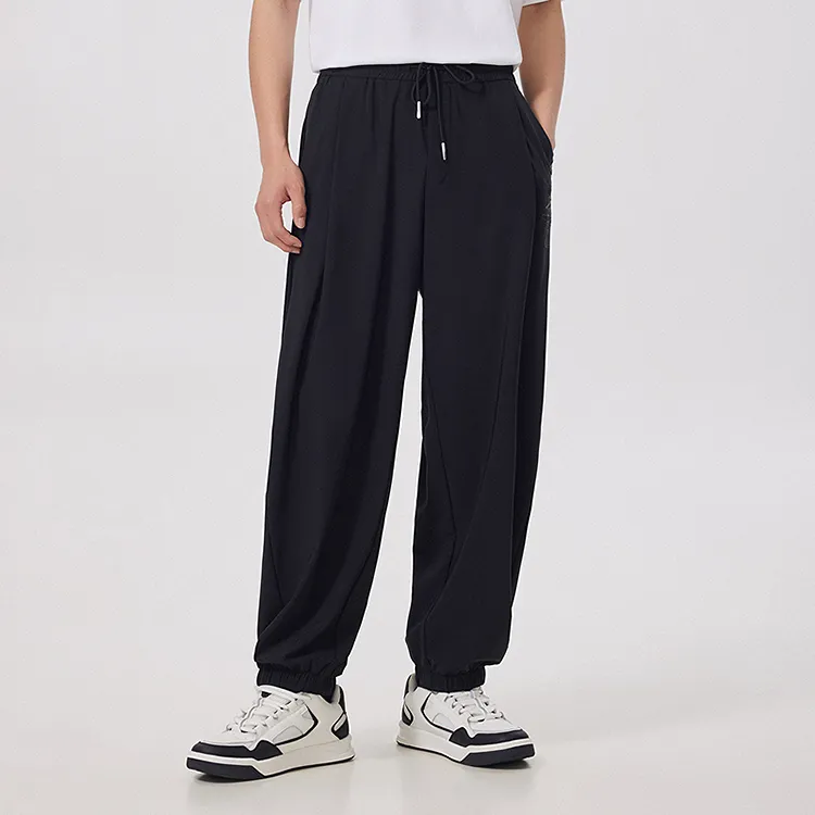 Cabbeen Knitted Sports Pants Men's Coal Black-2