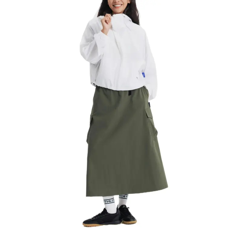 DECATHLON Casual Long Skirt Women's Khaki Green-5