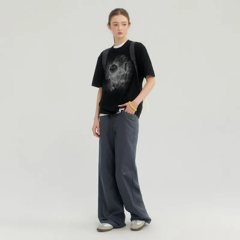 MYSAMESAME Casual Pants Unisex Dark Gray-4