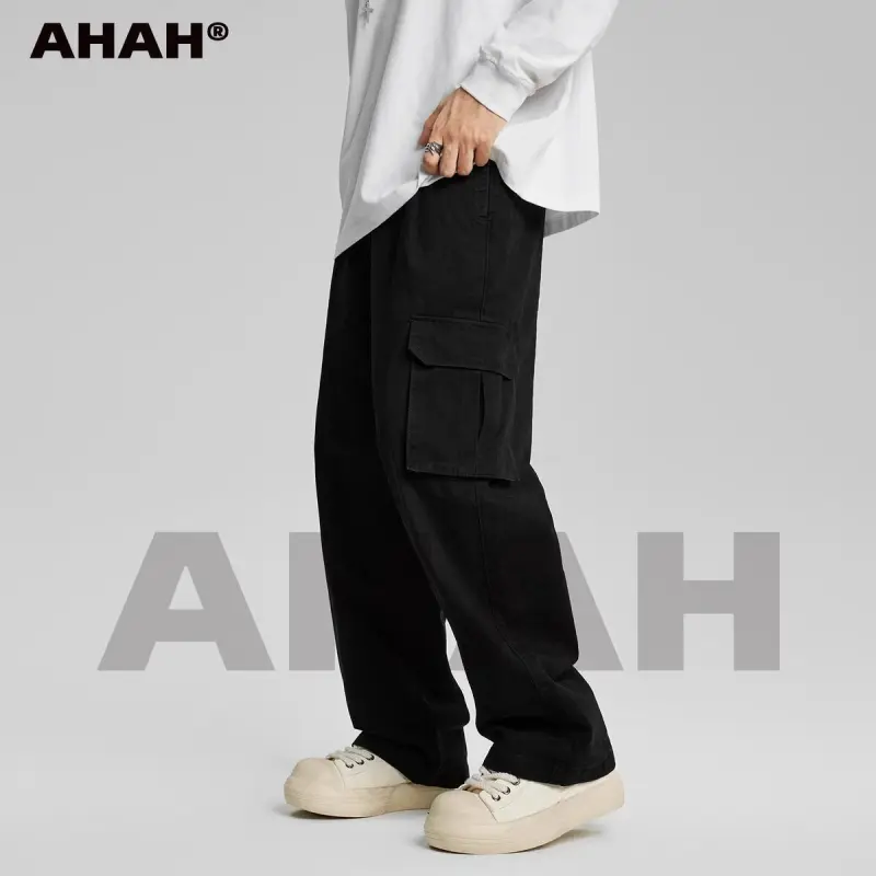 AHAH Casual Pants Men Black-4