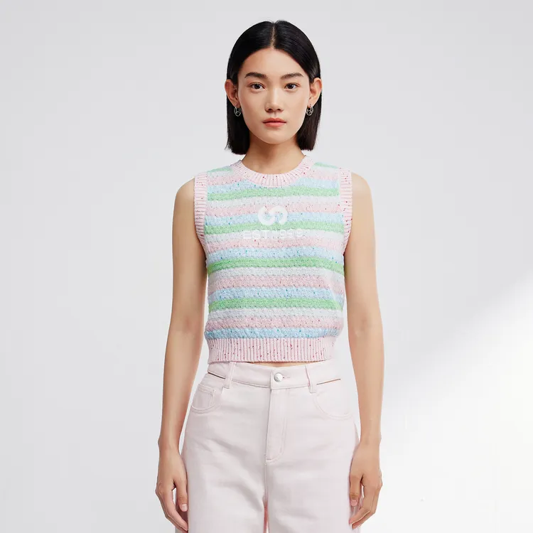 SHUIYUNJIAN Tank Tops Women's Army Green Stripes-2