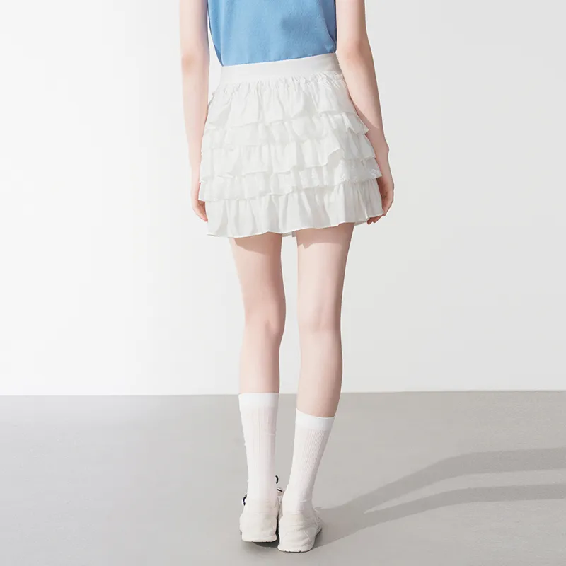 LEDIN Casual Short Skirts Women's Bright White-6