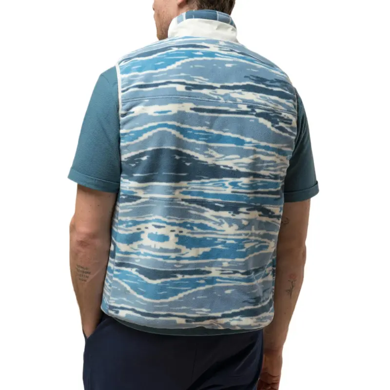 Penfield Mens Bay Jacquard Microfleece Vest In Blue Fusion Vest Men's Blue-1
