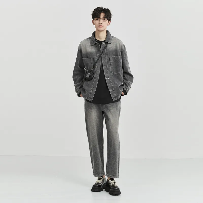 EARL JOEL Denim Jacket Men's Off-White Gray-2