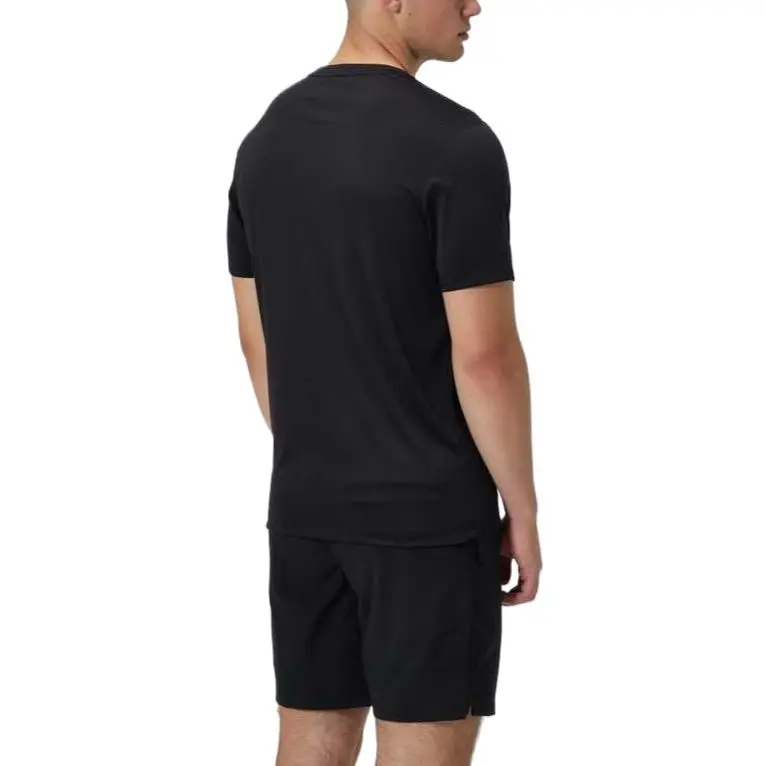 Speedo Short Sleeve Swim Shirt Black Men's Swimwear Men's Black-5