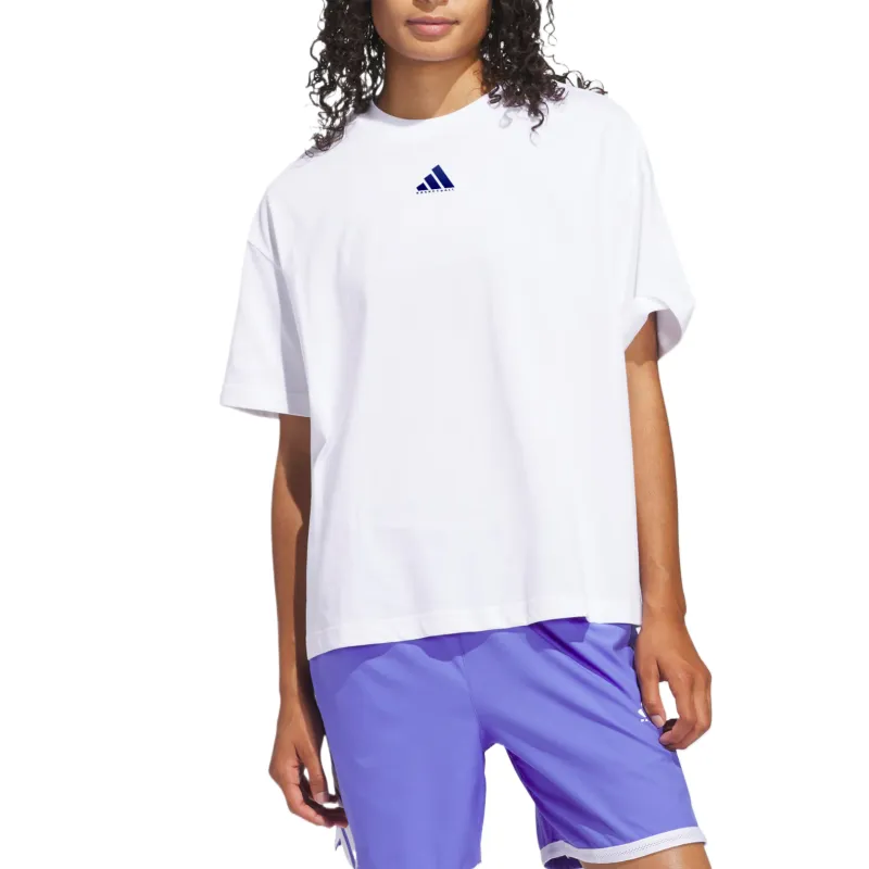 Adidas Drop Shoulder Sleeve T Shirt Women's White-1