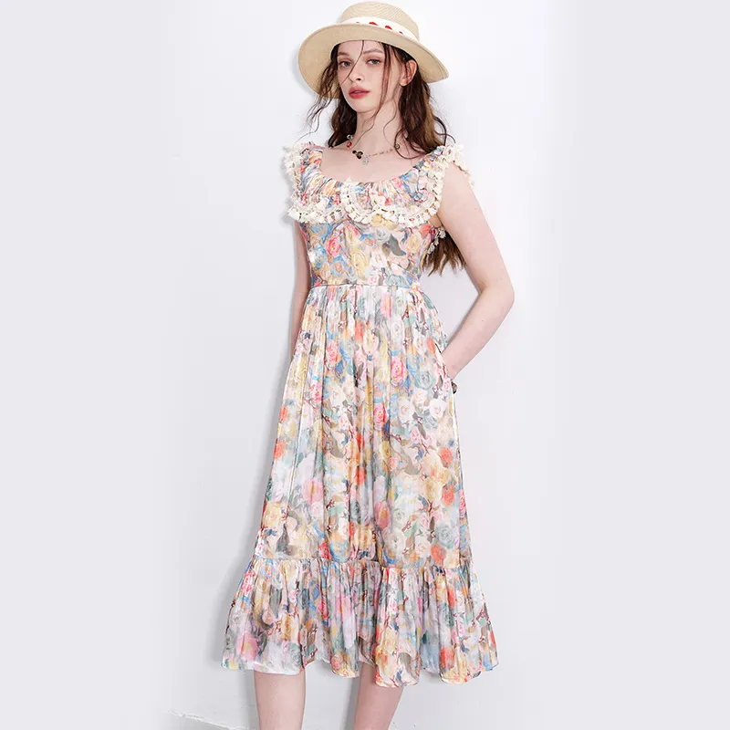 ELF SACK Slip Dress Women's Romantic Yellow-3