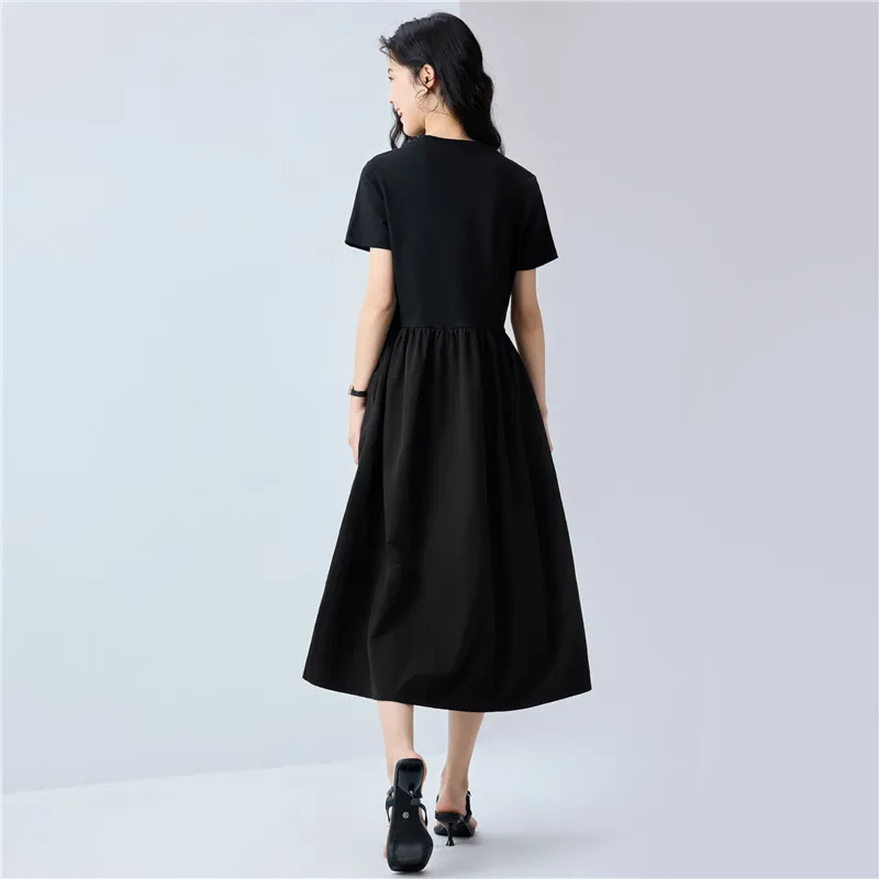 UNIQLO Short Sleeved Dress Women's 09 Signature Black-7