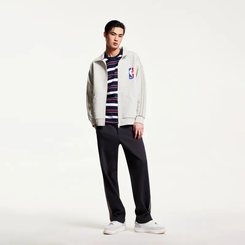 JACK JONES· JACK & JONES X NBA Co brand Sweatshirt Men's Stone Gray Heather Gray-3