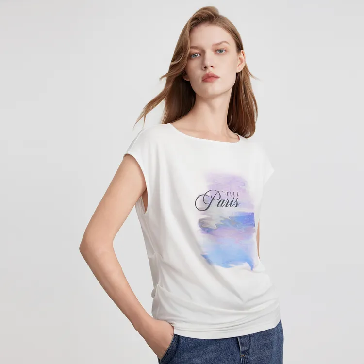 ELLE T Shirts Women's White-2