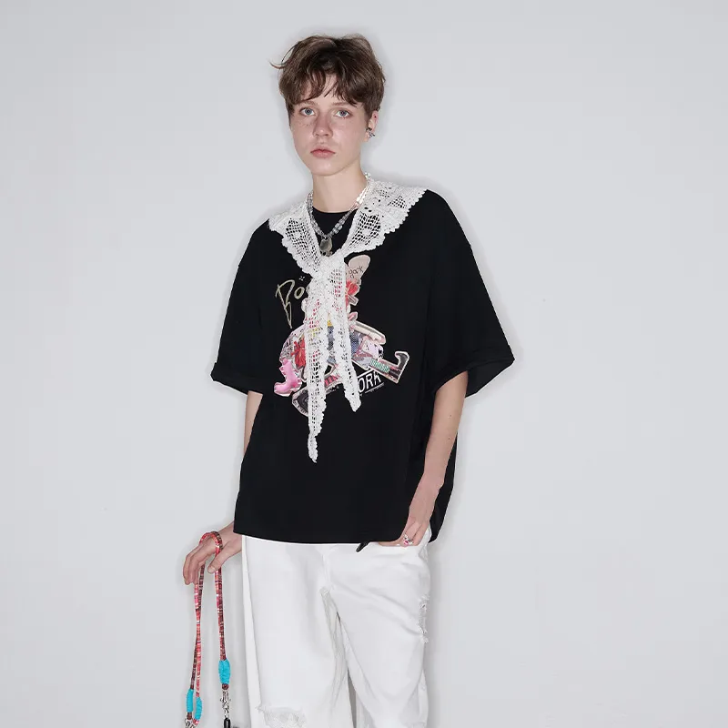 ELF SACK Drop Shoulder Sleeve T Shirt Women's-4