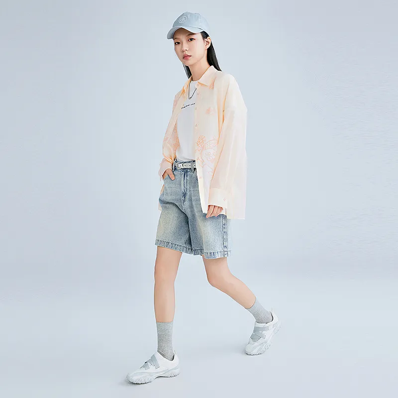 LEDIN Denim Shorts Women's Denim Light Blue-3