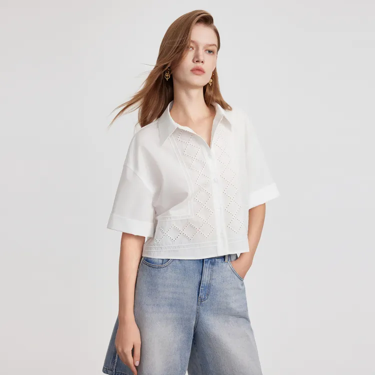 ELLE Shirts Women's White-4