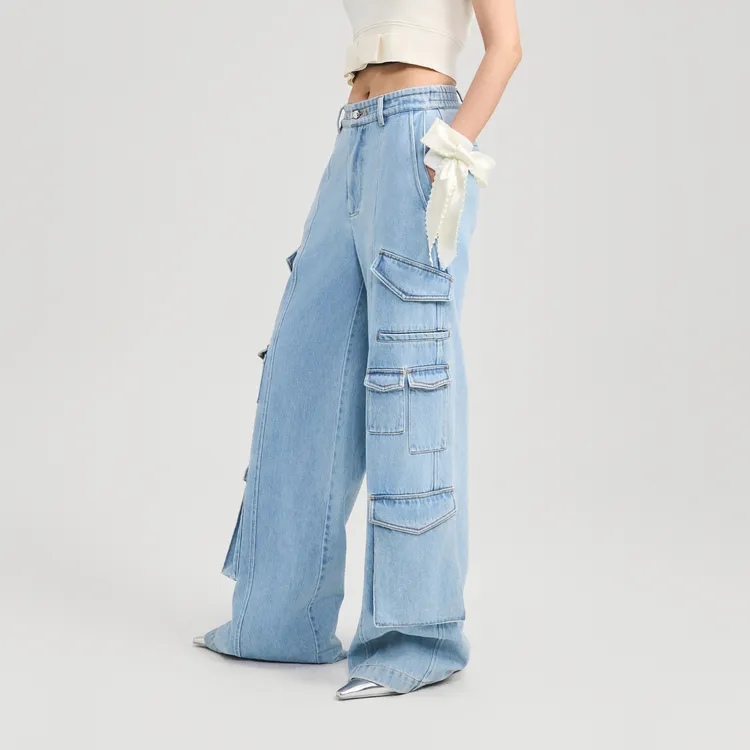 Lost In Echo Jeans Women's Washable Light Blue-3
