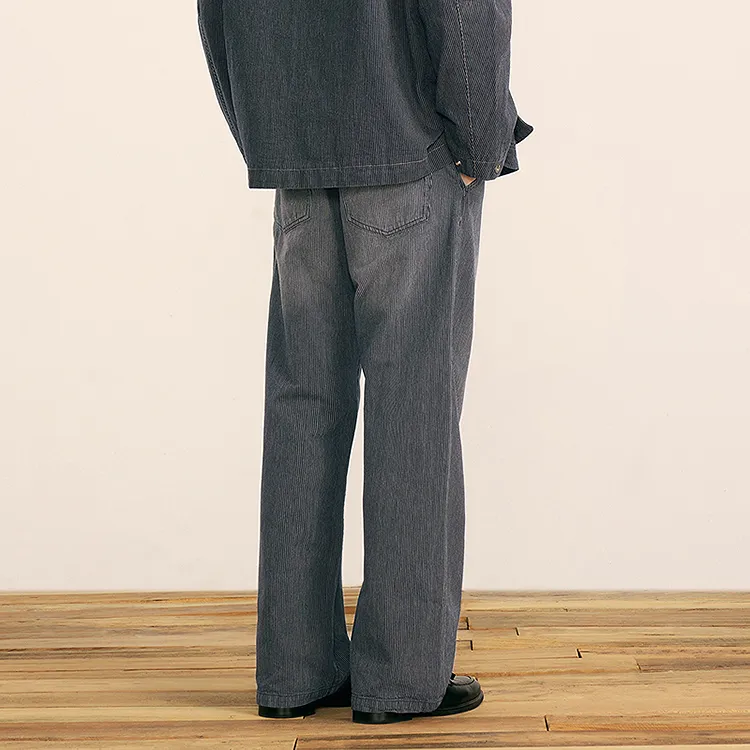 CROQUIS Jeans Men's Dark Blue White Stripes-3