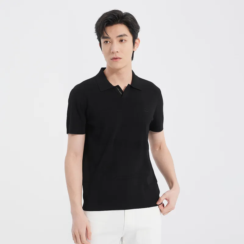 LESS IS MORE Polo Shirts Men Black-3