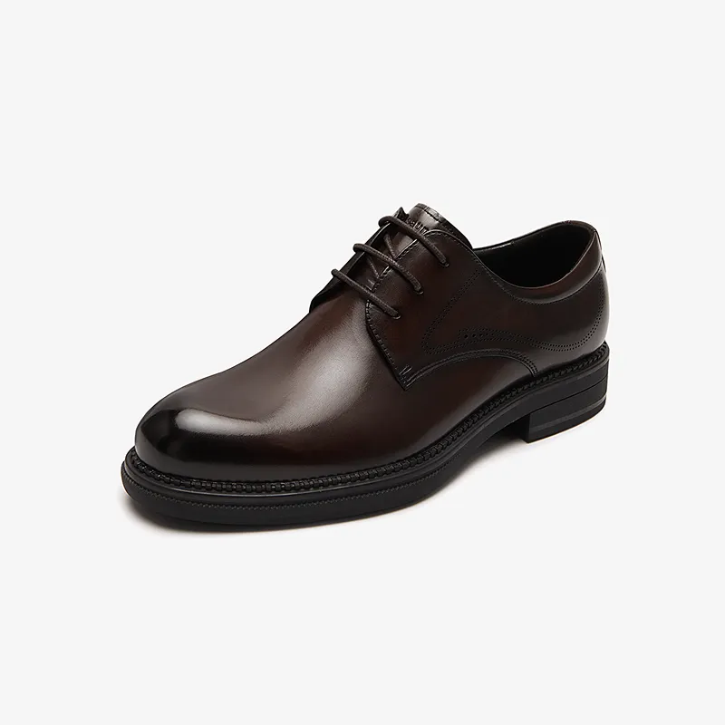 LE SAUNDA Dress Shoes Men Low Top Umber Black-5