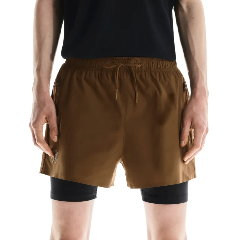 On x LOEWE Performance SS25 Sports Shorts Men's Coffee-1