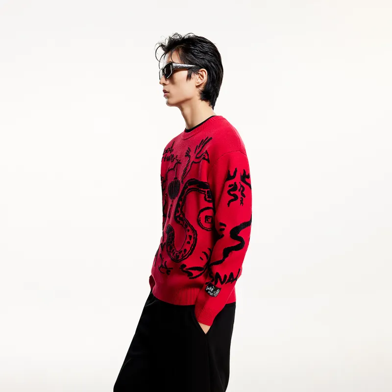 JACK JONES· x CNY Knitwear Unisex Red-5
