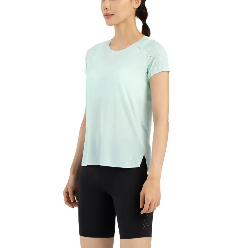 DECATHLON Raglan Sleeve T Shirt Women's Light Jade Color/Snow-4