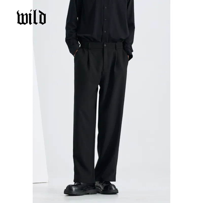 WILD LEADER Suit Trousers Men Lian Shadow Black[XXKW5138W61H]-2