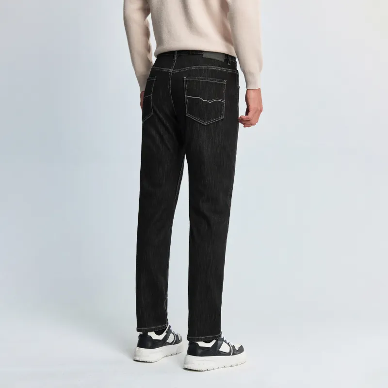 HLA Jeans Men Black Denim Gradient Dark 8K-3