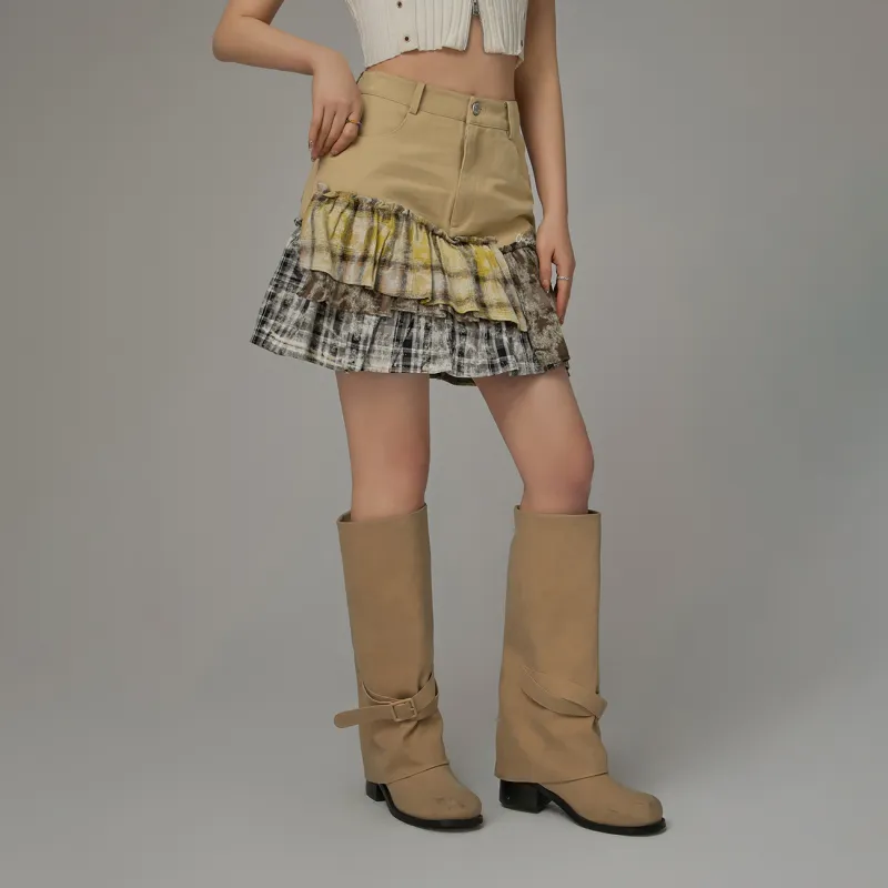 CHUU Casual Short Skirts Women's Coffee-3